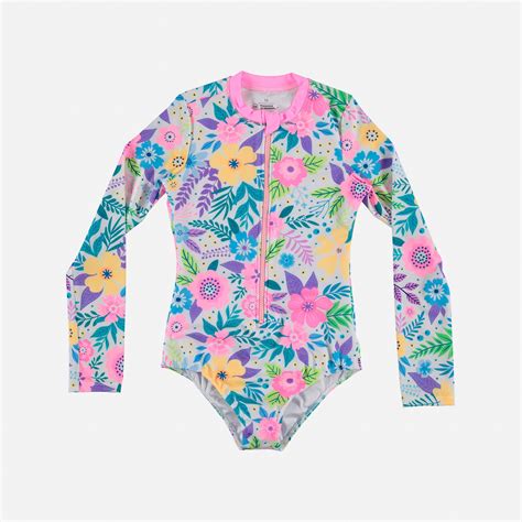 Vestido De Baño Mic Manga Larga Multicolor Para Niña Tienda Online Mic