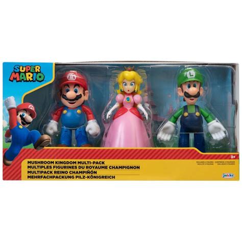 Figuras Super Mario Multipack X3 Mario Peach Y Luigi Jakks Pacific