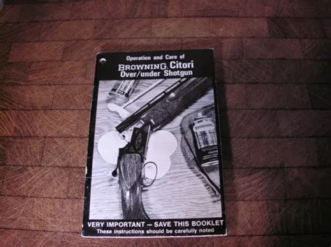 VINTAGE BROWNING Citori Over Under Shotgun Operation Care Manual PicClick