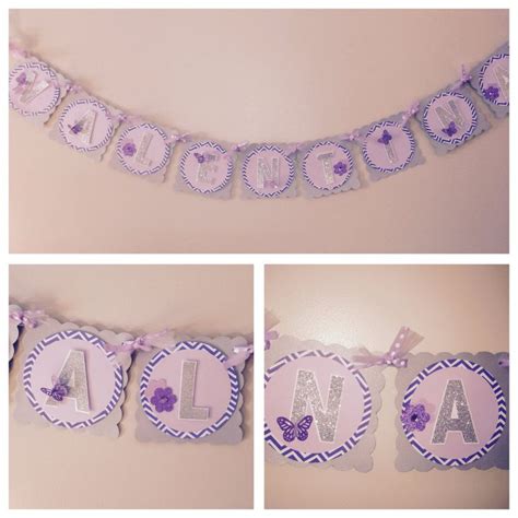 Shop for purple baby shower decorations online at target. Custom Purple and Grey Butterfly Baby Shower Banner ...