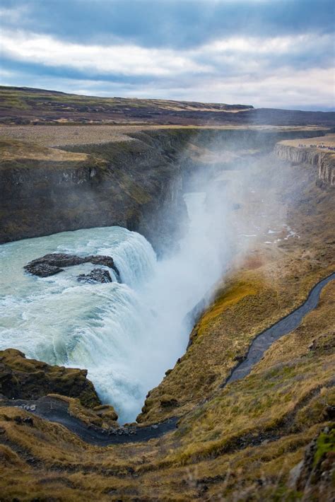 Wasserfall Gullfoss Wasserfall Island Reise Wasserfälle