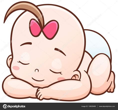 Vector A Ilustração De Desenhos Animados Bebê Dormindo Baby Cartoon
