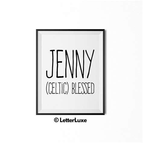 Jenny Name Meaning Print Nursery Decor Letterluxe