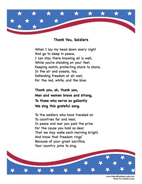 Letters to god hollywood movie: Thank You Soldiers lyrics | Veterans day songs, Thank you ...