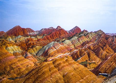 Zhangye Danxia Landform Geological Park Chinese Rainbow Mountains In