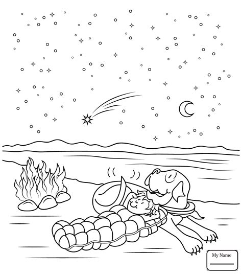 Sky Coloring Night Pages Kids Sketch Coloring Page