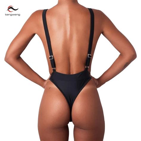 new backless thong 2017 sexy women string one piece swimsuit bathingsuit black white swimwear