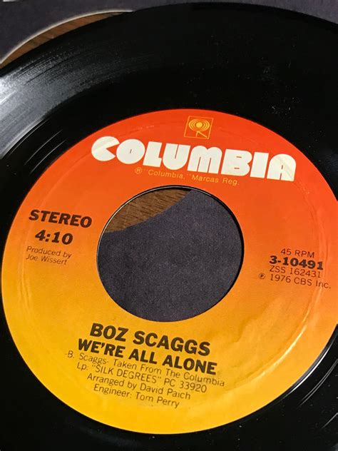 Boz Scaggs Were All Alone Lido Shuffle 45rpm Etsy