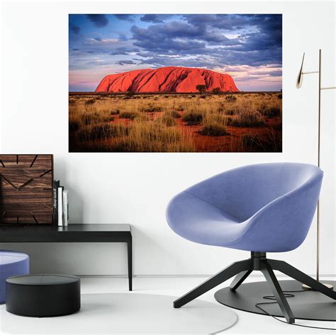 Uluru Print Ayers Rock Aboriginal Art Australia Travel Poster