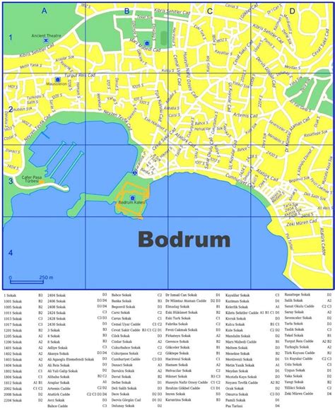 Bodrum City Center Map Bodrum Map City