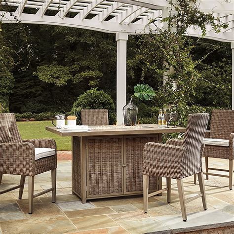 Ashley Beachcroft Outdoor Bar Table Set Ritas Furniture And Decor