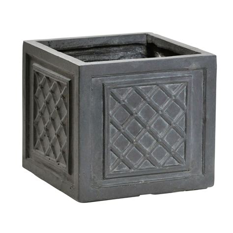 Loxley Square Grey Planter H350mm Departments Diy At Bandq