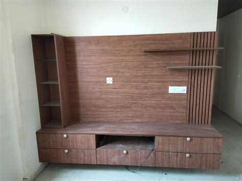 Teak Wood Wall Mount Wooden Lcd Tv Cabinet Unit For Home Laminate