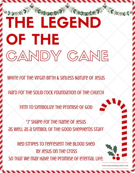 This kind of candy includes ribbon candy, which is hard candy spread into a thin layer, cut into strips, then rippled before it hardens. The Legend of the Candy Cane: Free Printable and a Giveaway! - Daily Dish with Foodie Friends ...