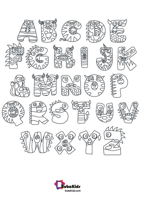Letters and alphabet coloring pages. Halloween Preschool Alphabet Coloring Page Bubakids.Com ...