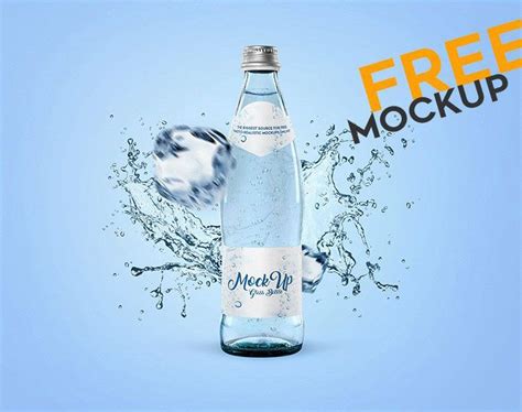Free Glass Bottle Water Mockup Bottle Mockup Mockup Design Bottle