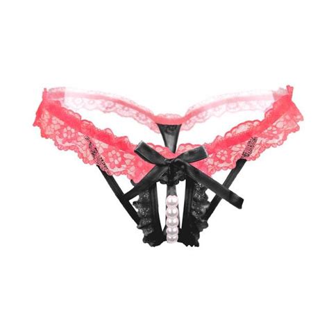 womens sexy underwear g string panties lace hollow pearls briefs intimate lingerie costumes