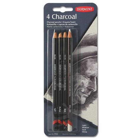 Derwent Charcoal Pencils Pack 4 Count 39000 Artists