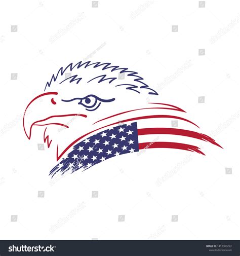 American Eagle Vector Bird Usa Flag Stock Vector Royalty Free