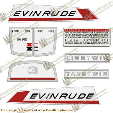 Evinrude 1967 3hp Decal Kit