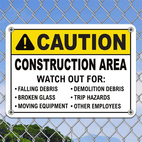 Caution Construction Area Sign Save 10 Instantly