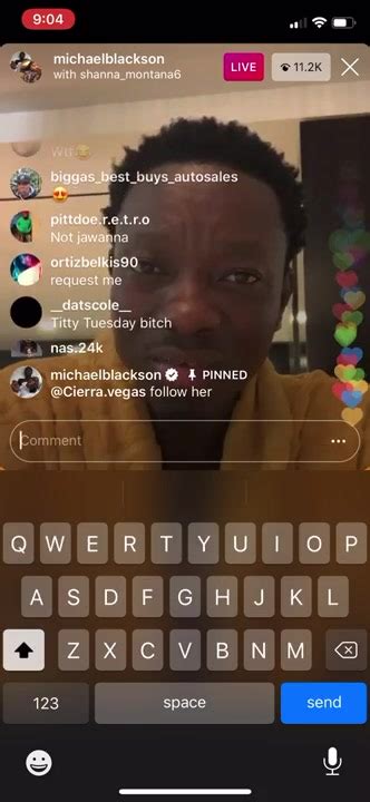 m blackson s ig live tata tuesdays 2 15 see comment nude video on youtube