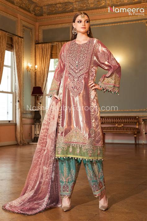 Latest Punjabi Suit Salwar Kameez In Pink Color Online Nameera By Farooq