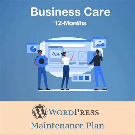 Wordpress Business Care Maintenance 12 Months Plan Service Package