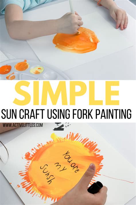 Simple Sun Craft Using Fork Painting Active Littles Sun Crafts Fun