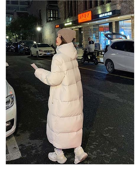 vielleicht new solid color long straight winter coat casual women parkas clothes hooded stylish