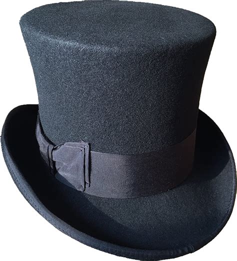 Elegant Mens Black Top Hat 100 Wool