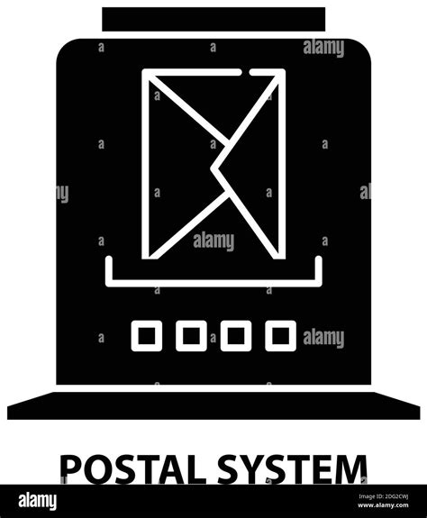 Postal System Icon Black Vector Sign With Editable Strokes Concept