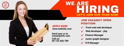 We Are Hiring Facebook Cover Photo Template Postermywall