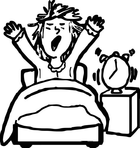 Children Waking Up Coloring Pages Sketch Coloring Page