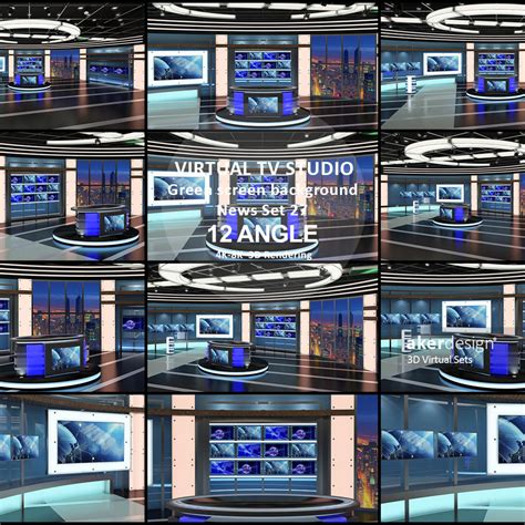 Virtual TV Studio Sets Collection Vol 13 9 PCS DESIGN CGTrader