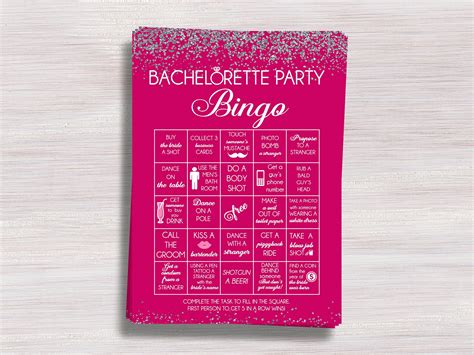 Bachelorette Bingo Game Bachelorette Party Games Hens Party Etsy
