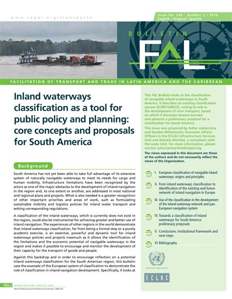 Pdf Inland Waterways Classification As A Tool For Public Policy And