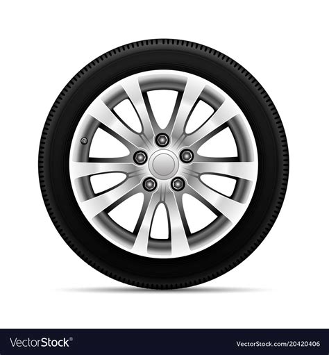 Realistic Car Tire Wheel Alloy With Tire Vector Image