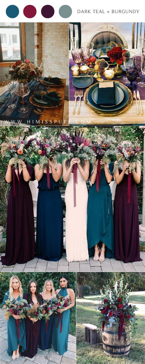 22 Dark Teal And Burgundy Wedding Ideas For Fall Page 2 Of 2 Hi