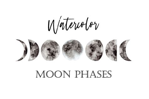 Watercolor Moon Phases By Slastick Thehungryjpeg