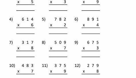 1 digit x 2 digit multiplication worksheets - 2 digit by 2 digit