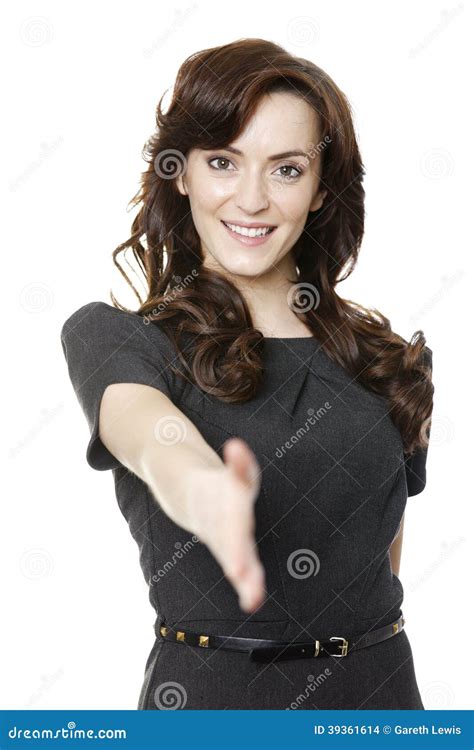 Business Woman Extending Her Hand Stock Photo Image Of Woman