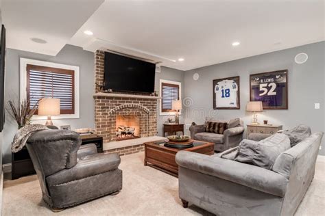 A Cozy Man Cave Living Room Editorial Photography Image Of Clock