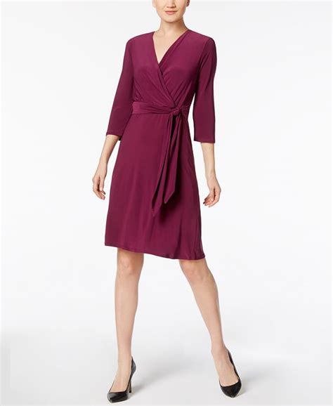 Ny Collection Tummy Tuck Faux Wrap Dress Macys