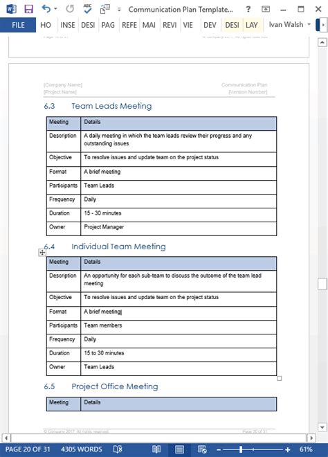 Communication Plan Templates Download Ms Word And Excel Spreadsheets