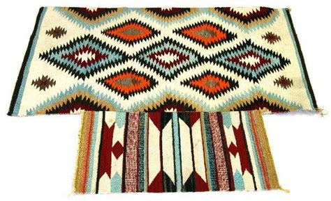20th C Navajo Diamond Pattern Serape Blankets