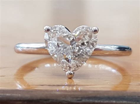 1 Carat Heart Diamond Engagement Ring Solitaire Diamond Ring Etsy