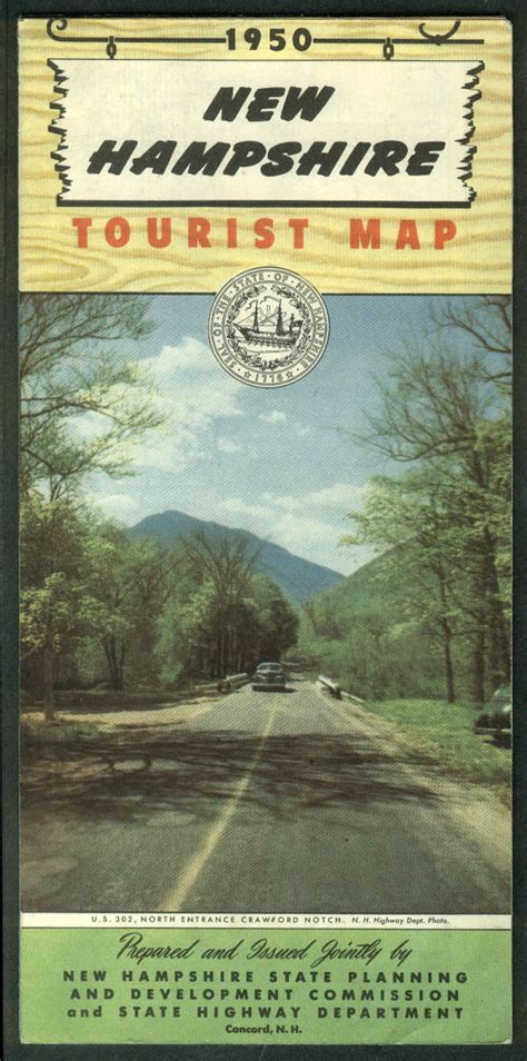 State Of New Hampshire Official Highway Road Map 1950