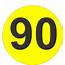 Number Ninety 90 Fluorescent Circle Or Square Labels