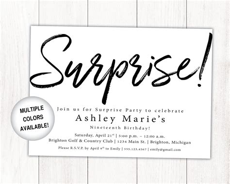 Printable Surprise Party Invitations These Invitation Samples Are Well